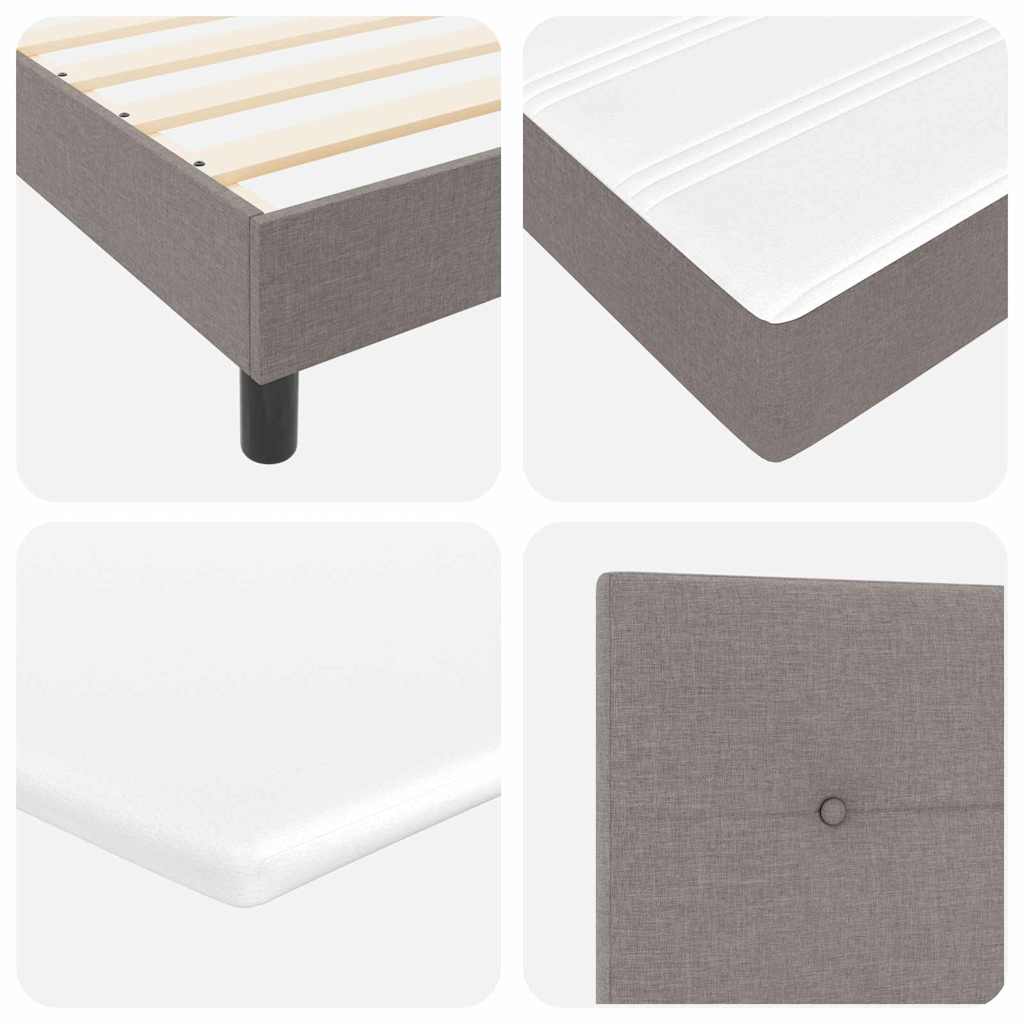 Postel s boxspringem s matrací s čelo Taupe 200 x 200 cm textil - obrázek 10