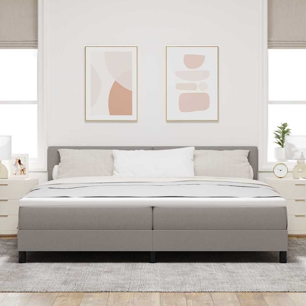 Postel s boxspringem s matrací s čelo Taupe 200 x 200 cm textil - obrázek 3