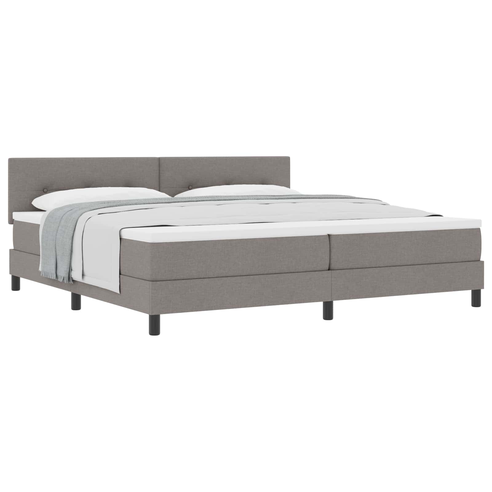 Postel s boxspringem s matrací s čelo Taupe 200 x 200 cm textil - obrázek 2