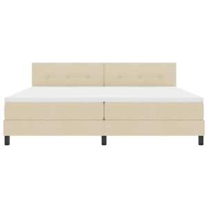 Postel s boxspringem s čelo Krémová 200 x 200 cm textil - obrázek 7