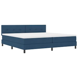Postel s boxspringem s čelo Modrá 200 x 200 cm textil - obrázek 4
