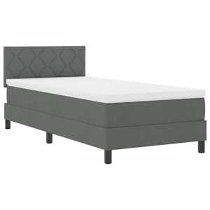 Postel s boxspringem s čelo Tmavě šedá 90 x 190 cm textil - obrázek 4