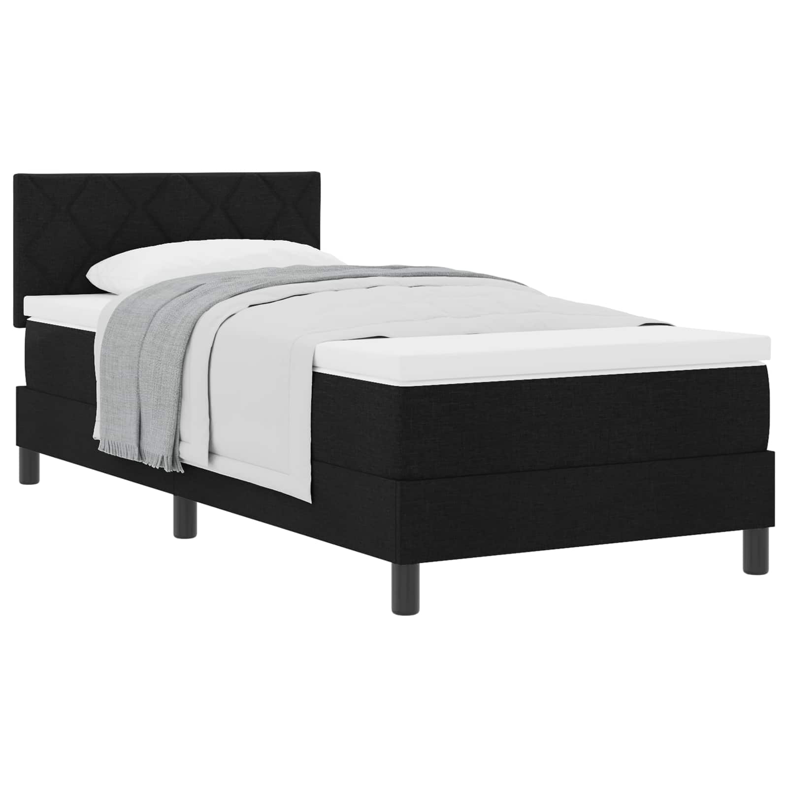 Thumbnail - vidaXL Boxspringbett mit Matratze Schwarz 90 x 190 cm Stoff