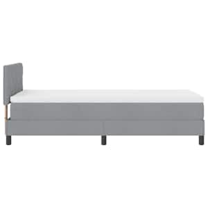 Postel s boxspringem s čelo Světle šedá 100 x 200 cm textil - obrázek 8