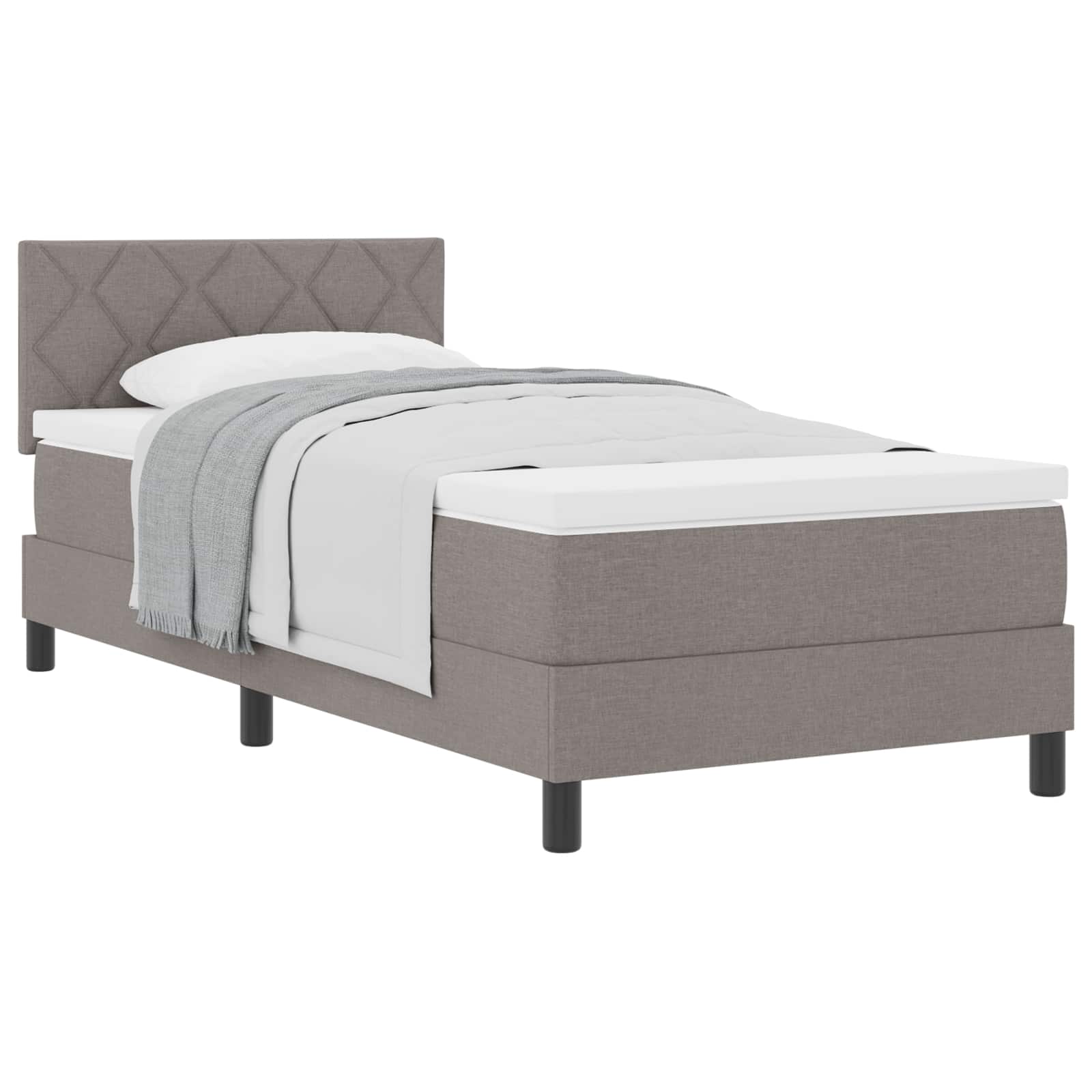 Thumbnail - vidaXL Boxspringbett mit Matratze Taupe 100 x 200 cm Stoff