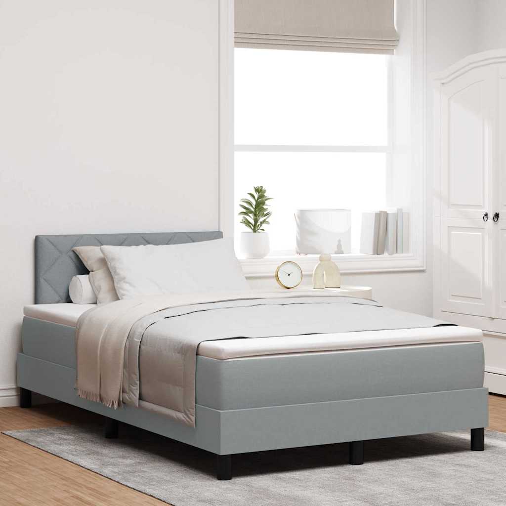 kast vedru voodi madratsiga helehall 120 x 190 cm kangas