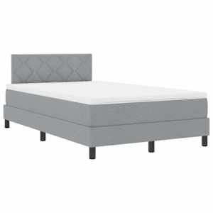 Postel s boxspringem s matrací Světle šedá 120 x 190 cm textil - obrázek 4