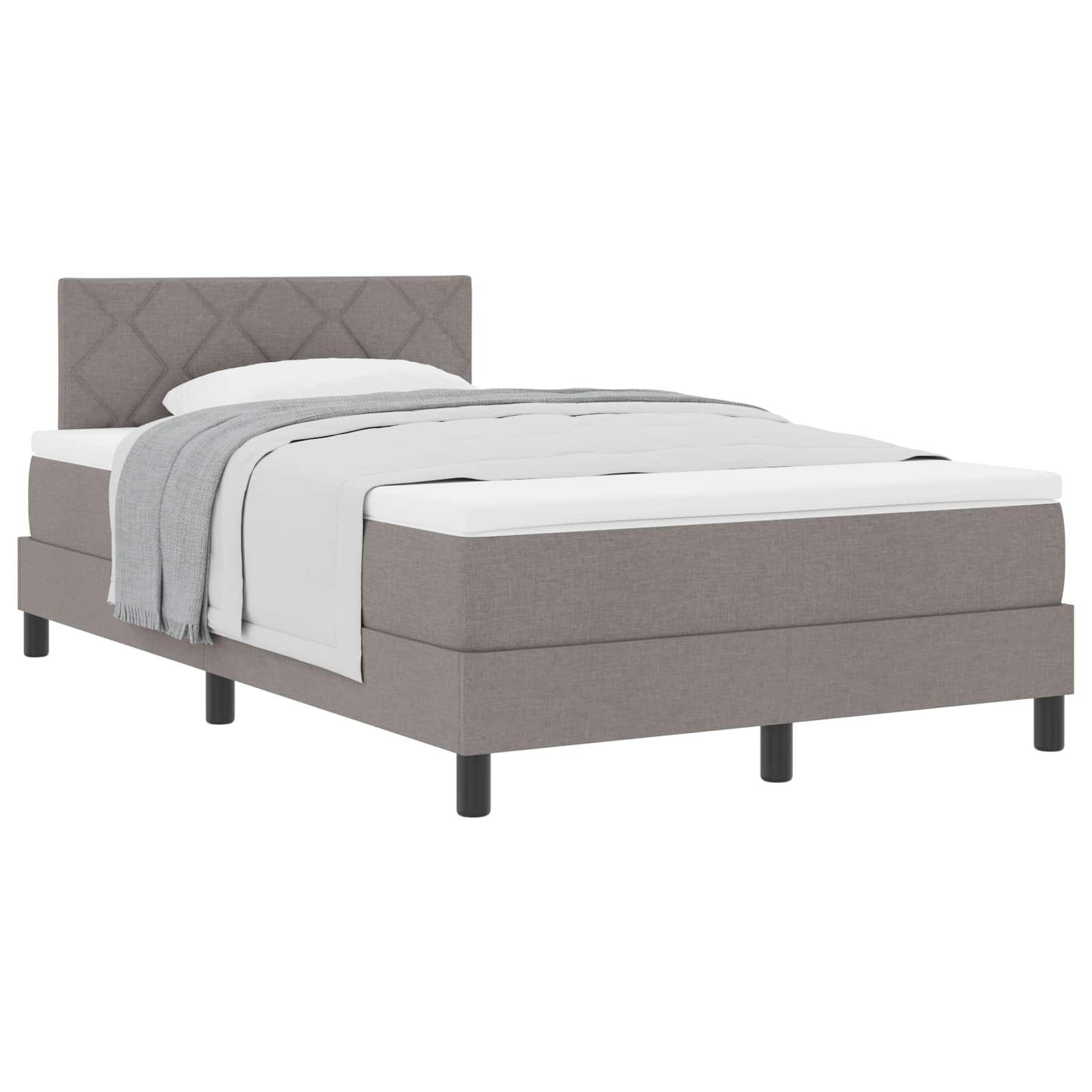 Thumbnail - vidaXL Boxspringbett mit Matratze Taupe 120 x 190 cm Stoff
