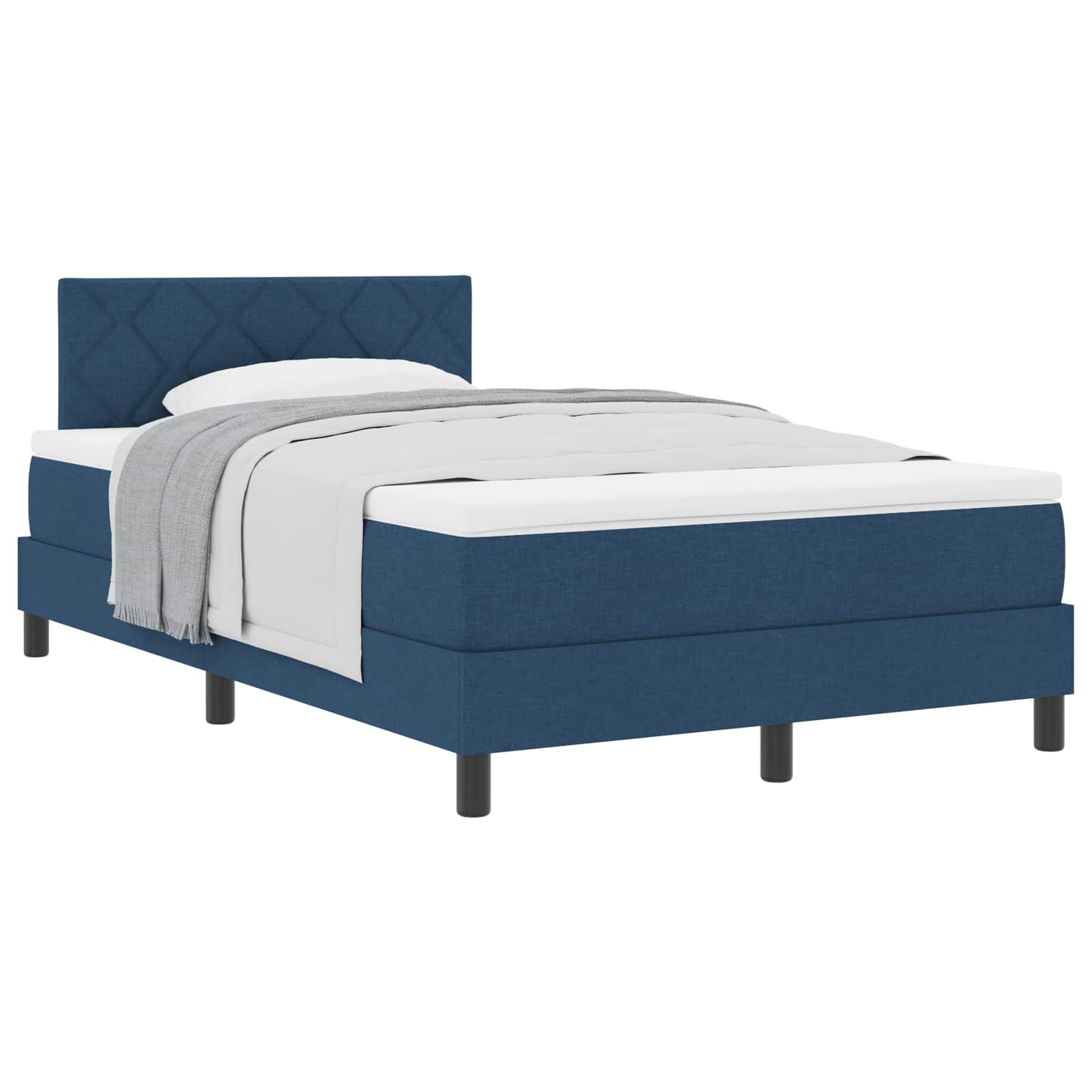 Thumbnail - vidaXL Boxspringbett mit Matratze mit Kopfteil Blau 120 x 190 cm Stoff