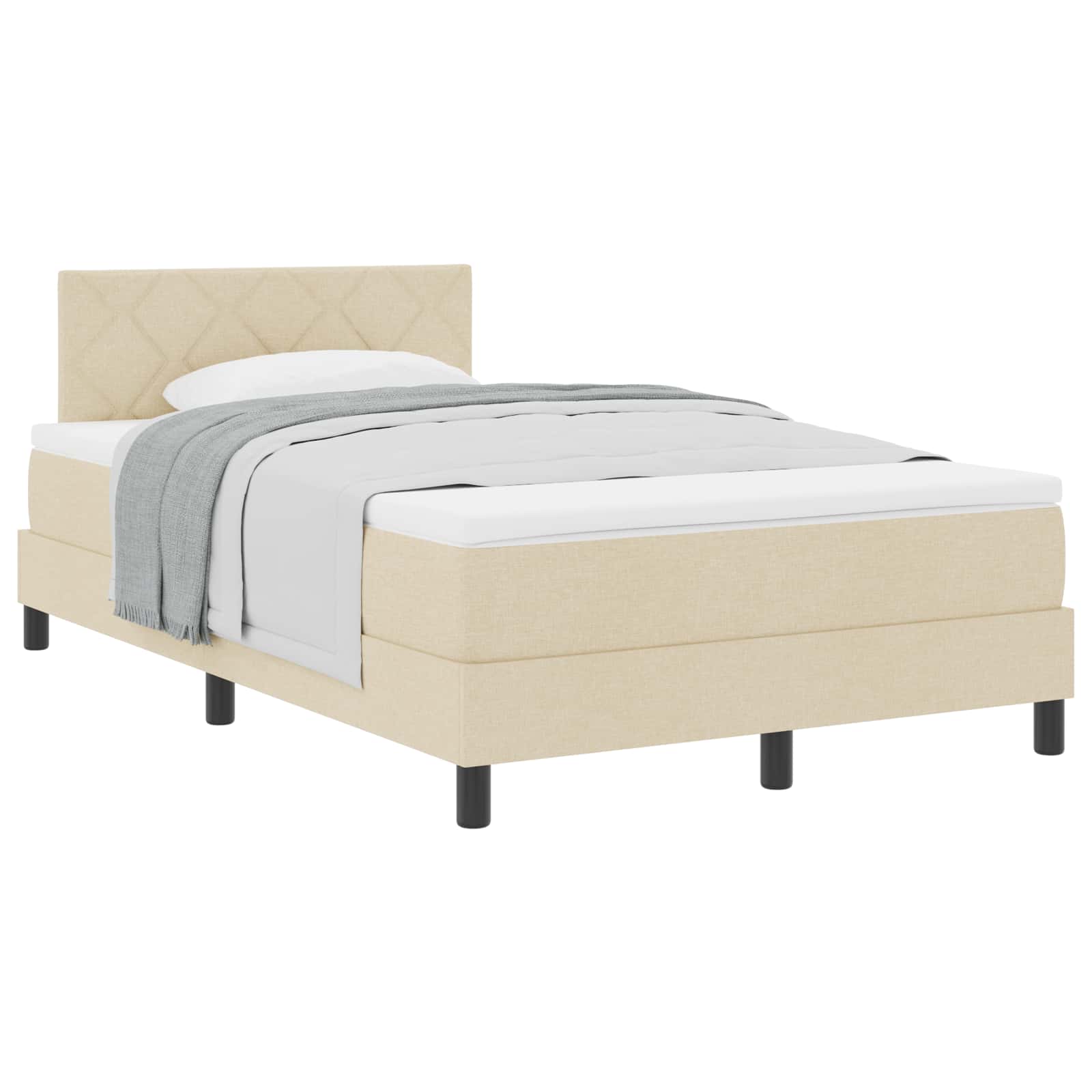 vidaXL Boxspringbed met hoofdeinde Crème 120 x 200 cm Stof, foto 3