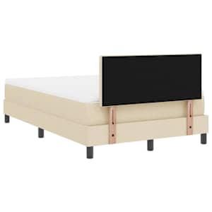Postel s boxspringem s čelo Krémová 120 x 200 cm textil - obrázek 9