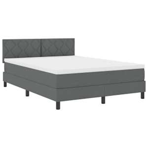 Postel s boxspringem s matrací Tmavě šedá 140 x 200 cm textil - obrázek 4