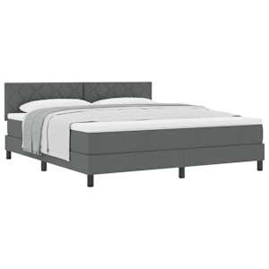 Postel s boxspringem s čelo Tmavě šedá 180 x 200 cm textil - obrázek 2