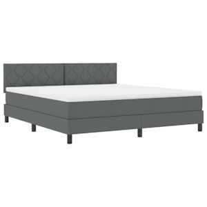 Postel s boxspringem s čelo Tmavě šedá 180 x 200 cm textil - obrázek 4