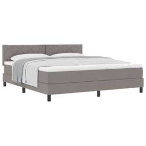 Postel s boxspringem s matrací s čelo Taupe 180 x 200 cm textil - obrázek 2