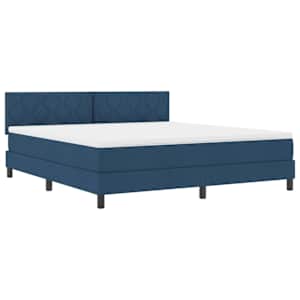 Postel s boxspringem s čelo Modrá 180 x 200 cm textil - obrázek 4