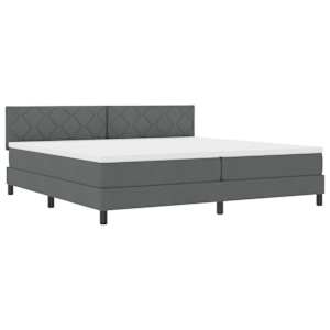 Postel s boxspringem s polštářem Tmavě šedá 200 x 200 cm textil - obrázek 4