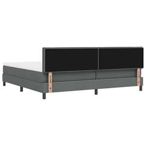 Postel s boxspringem s polštářem Tmavě šedá 200 x 200 cm textil - obrázek 9