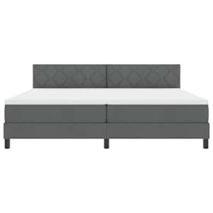Postel s boxspringem s polštářem Tmavě šedá 200 x 200 cm textil - obrázek 7