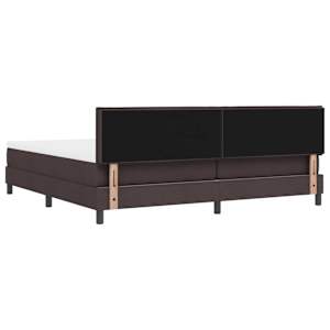 Postel s boxspringem s čelo Tmavě hnědá 200 x 200 cm textil - obrázek 9
