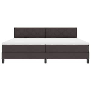 Postel s boxspringem s čelo Tmavě hnědá 200 x 200 cm textil - obrázek 7