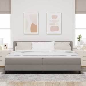Postel s boxspringem s čelo Taupe 200 x 200 cm textil - obrázek 3