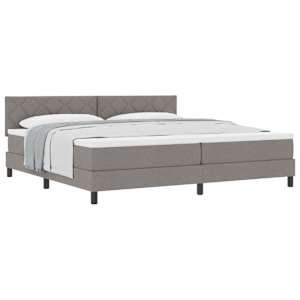 Postel s boxspringem s čelo Taupe 200 x 200 cm textil - obrázek 2