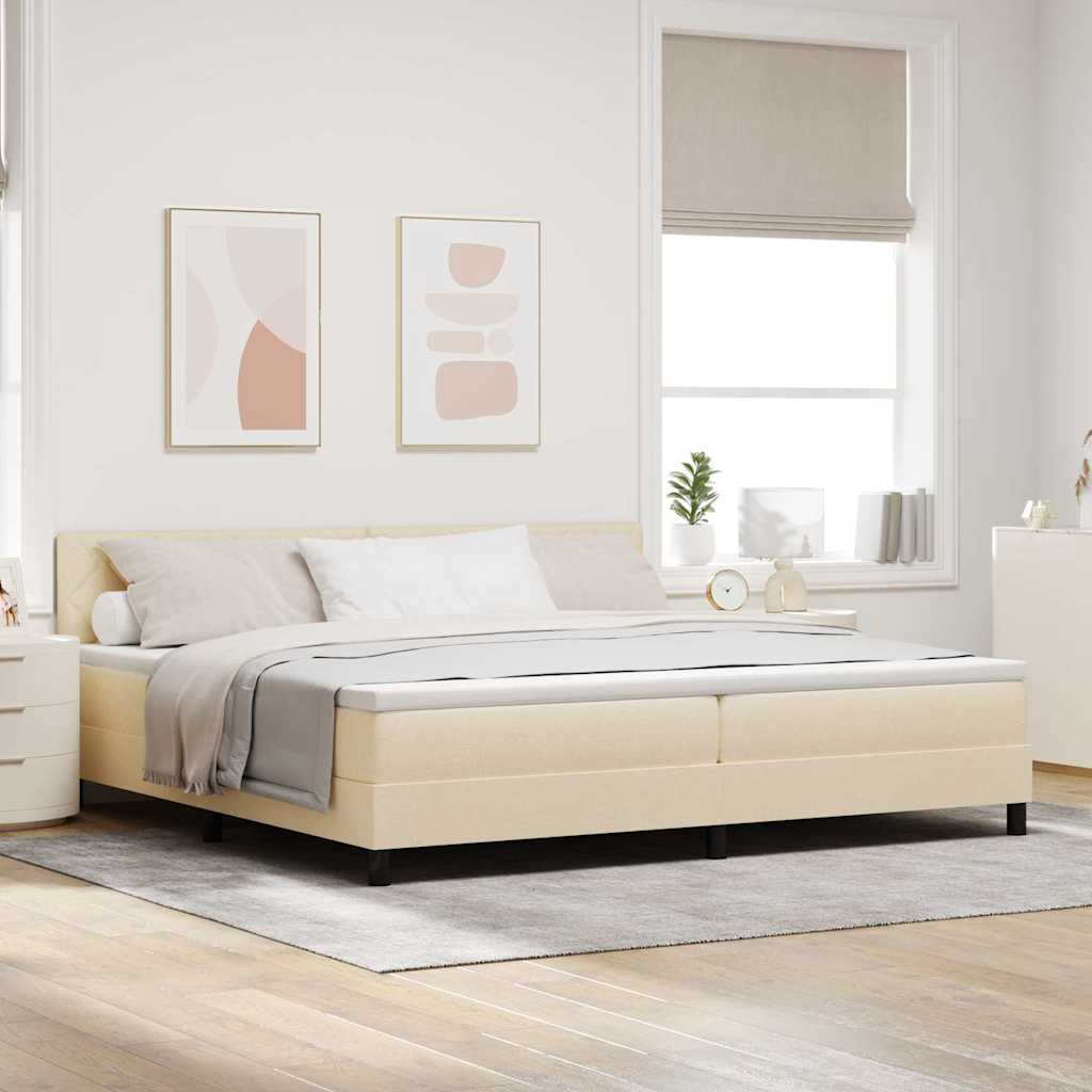 Box Spring Bed koos madratsiga Kreem 200x200 cm Kangas