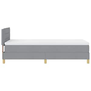 Postel s boxspringem s polštářem Světle šedá 80 x 200 cm textil - obrázek 8