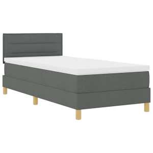 Postel s boxspringem s polštářem Tmavě šedá 80 x 200 cm textil - obrázek 4