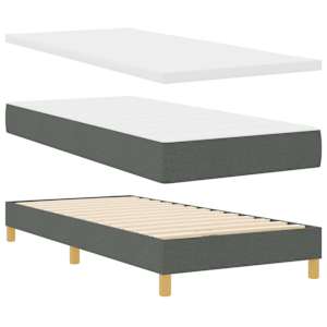 Postel s boxspringem s polštářem Tmavě šedá 80 x 200 cm textil - obrázek 5