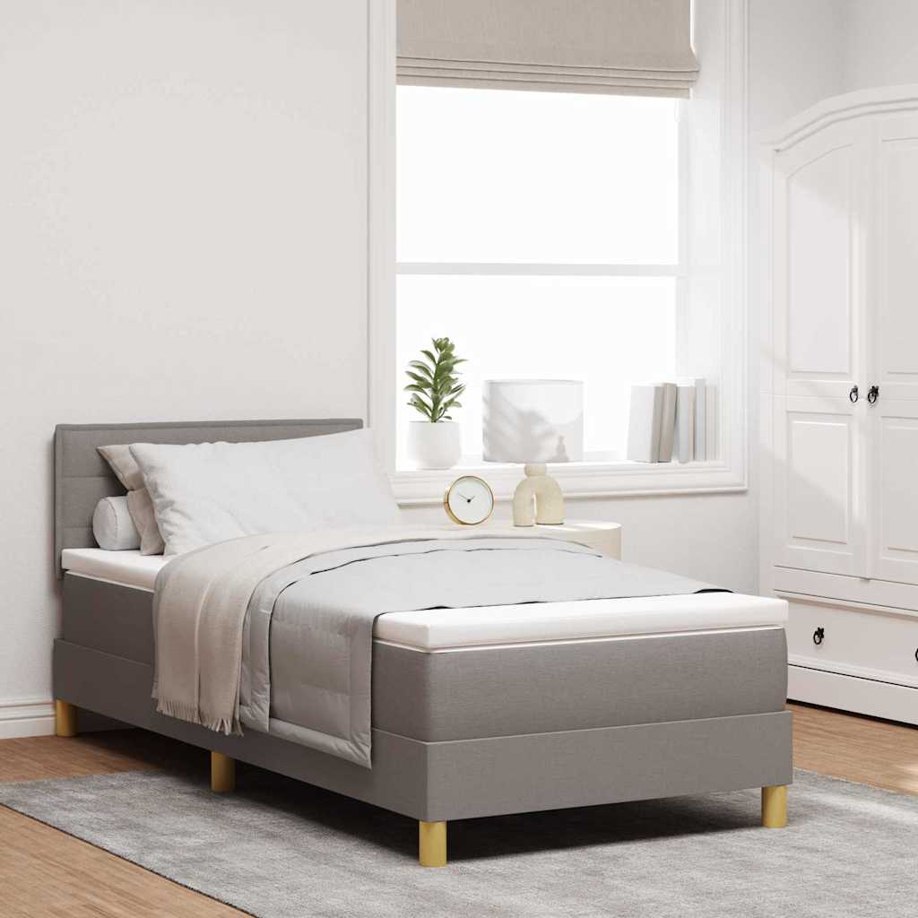 Kasti vedruvoodi madratsiga taupe 90x200 cm kangas