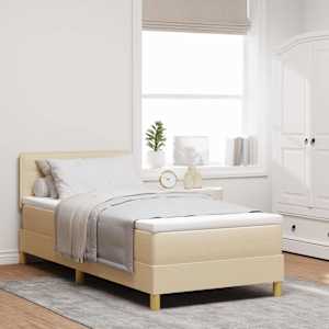 Postel s boxspringem s polštářem Krémová 100 x 200 cm textil - obrázek 1