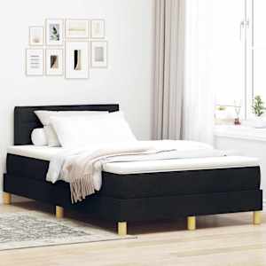 Postel s boxspringem s polštářem Černá 120 x 190 cm textil - obrázek 1