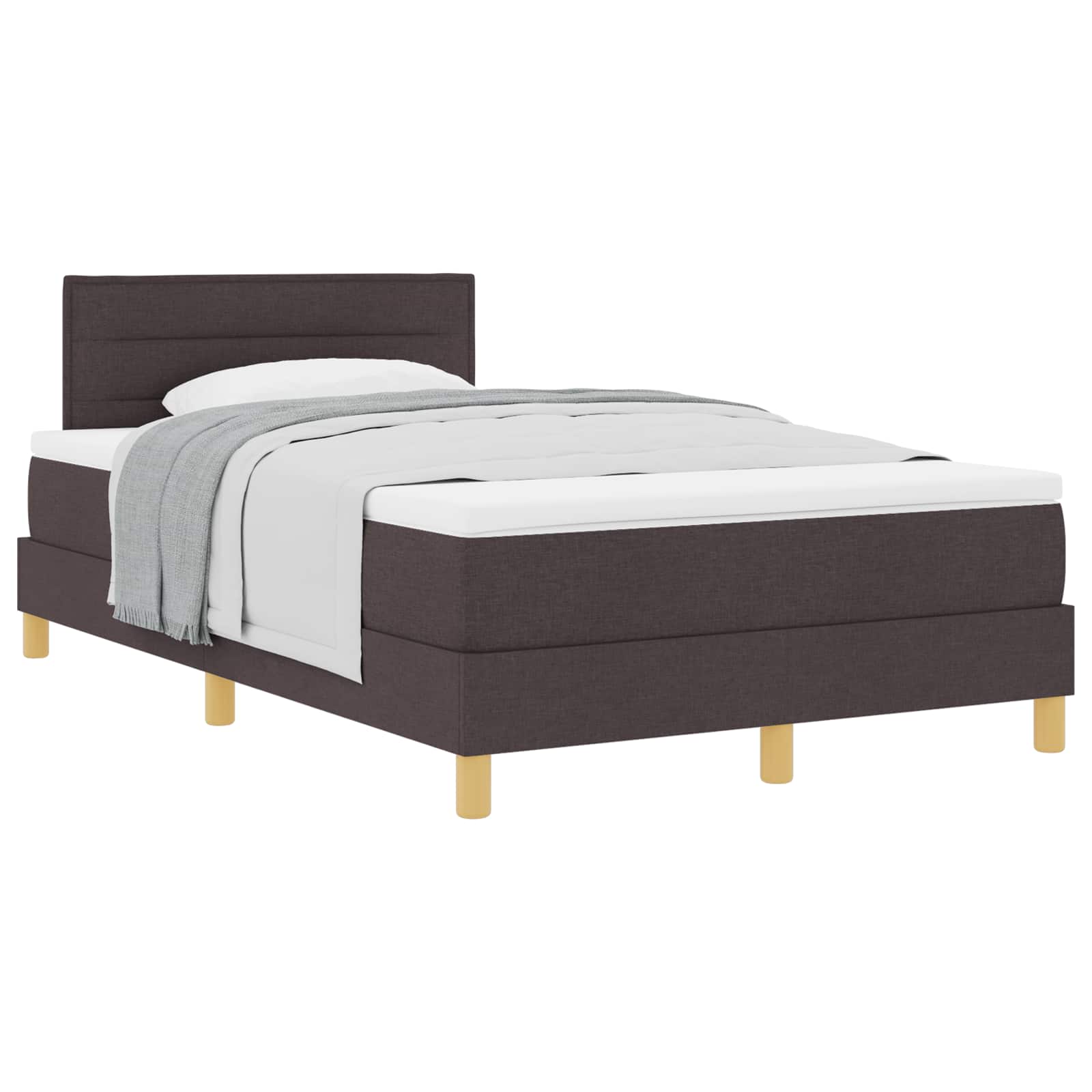 Thumbnail - vidaXL Boxspringbett mit Matratze Dunkelbraun 120 x 190 cm Stoff