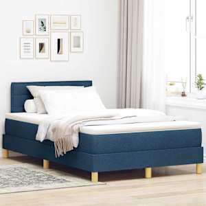 Postel s boxspringem s polštářem Modrá 120 x 190 cm textil - obrázek 1