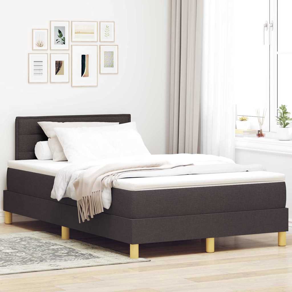 Box Spring Voodi koos Madratsiga Tumepruun 120x200 cm Kangas