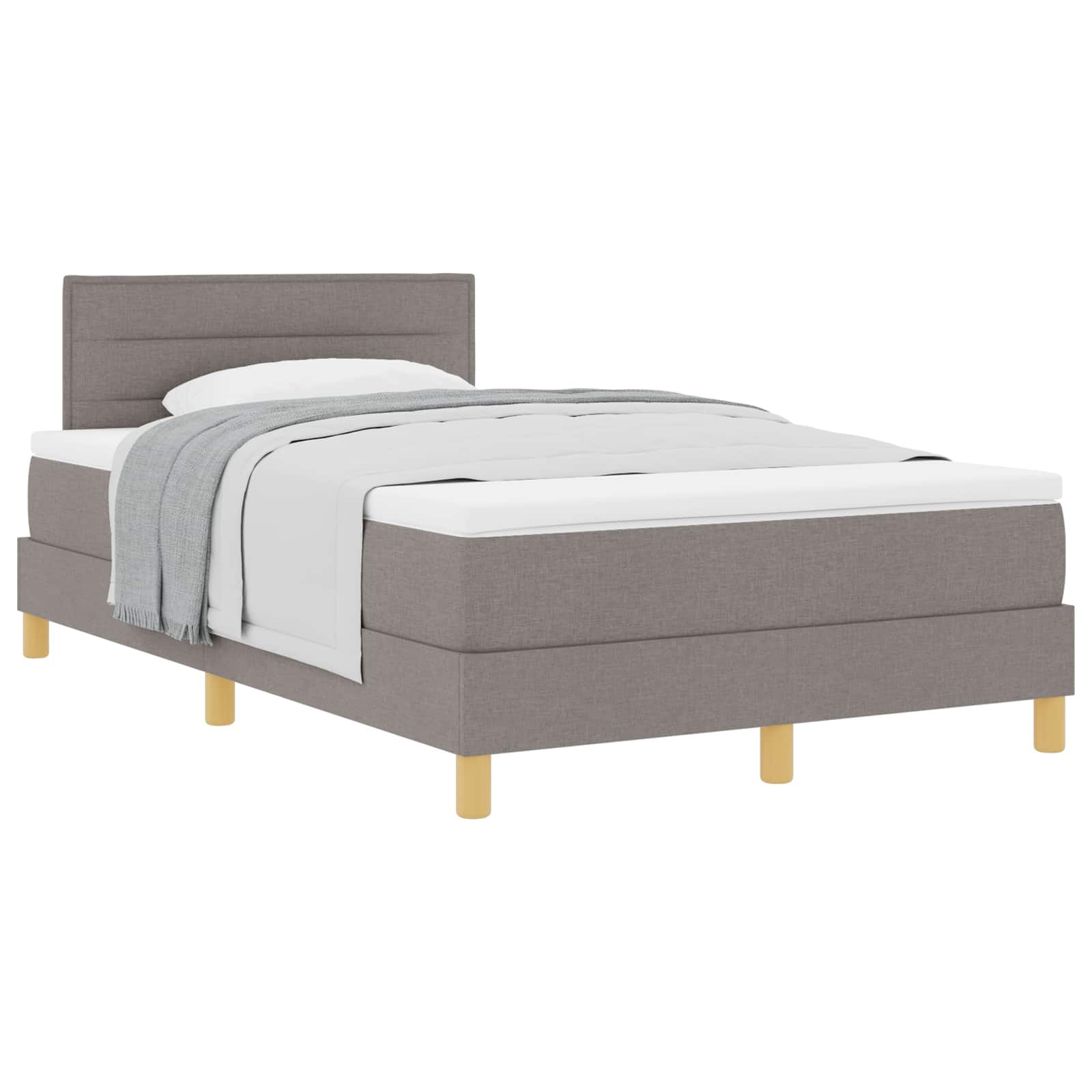 Postel s boxspringem s polštářem Taupe 120 x 200 cm textil - obrázek 2