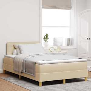 Postel s boxspringem s matrací Krémová 120 x 200 cm textil - obrázek 1