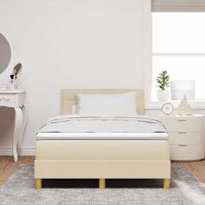 Postel s boxspringem s matrací Krémová 120 x 200 cm textil - obrázek 3