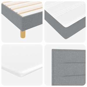 Postel s boxspringem s čelo Světle šedá 140 x 190 cm textil - obrázek 10