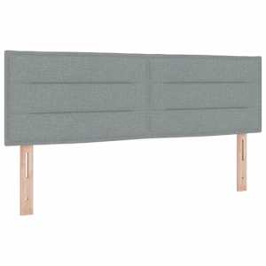 Postel s boxspringem s čelo Světle šedá 140 x 190 cm textil - obrázek 6
