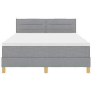 Postel s boxspringem s čelo Světle šedá 140 x 190 cm textil - obrázek 7