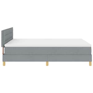 Postel s boxspringem s čelo Světle šedá 140 x 190 cm textil - obrázek 8