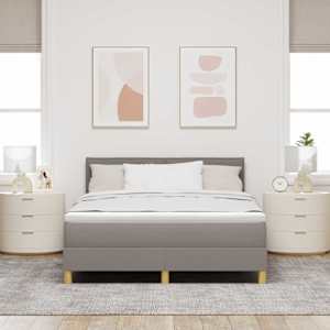 Postel s boxspringem s polštářem Taupe 140 x 190 cm textil - obrázek 3