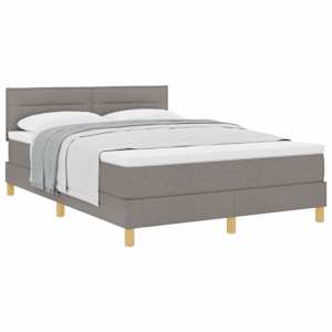 Postel s boxspringem s polštářem Taupe 140 x 190 cm textil - obrázek 2