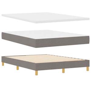 Postel s boxspringem s polštářem Taupe 140 x 190 cm textil - obrázek 5