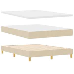 Postel s boxspringem s matrací Krémová 140 x 190 cm textil - obrázek 5
