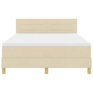 Postel s boxspringem s matrací Krémová 140 x 190 cm textil - obrázek 7