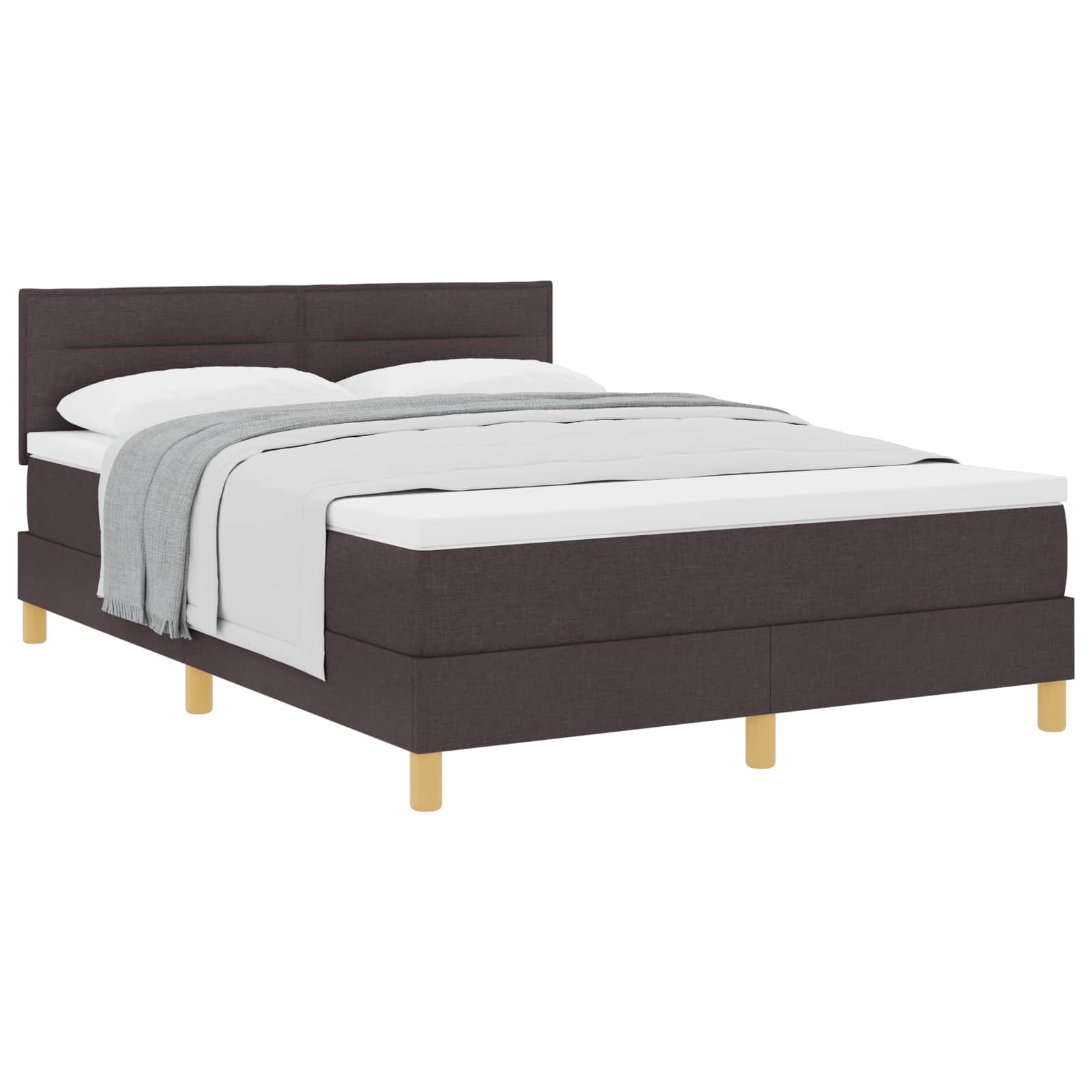 Thumbnail - vidaXL Boxspringbett mit Kissen Dunkelbraun 140 x 200 cm Stoff